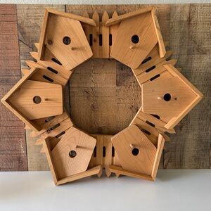 Infinished Wooden Birdhouse Wreath with Picket Fence~Spring Decor